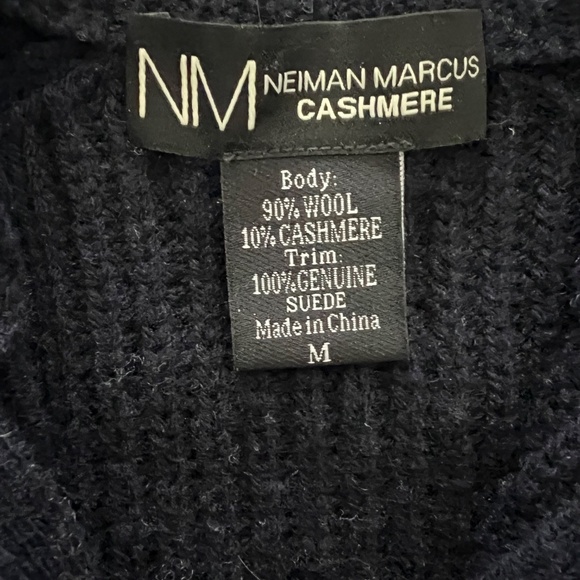 Mens Navy Wool / Cashmere full zip cardigan - size M - Picture 3 of 3